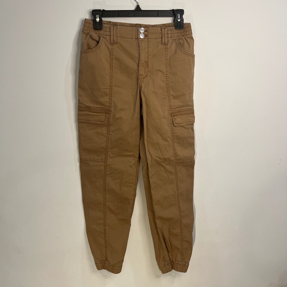 Wonder Nation Girls Brown Cargo Jogger Pants XL 14-16 Tan Utility Pants - B025